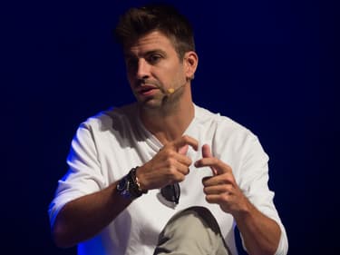 Gerard Piqué lors d'un discours à Malaga en tant que patron du groupe Kosmos, septembre 2023