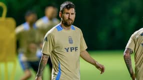 Lionel Messi à l'entraînement avec l'Argentine, le 8 octobre 2024