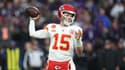  Patrick Mahomes lors de la victoire de Kansas City Chiefs contre les Baltimore Ravens (17-10, AFC Championship Game), le 28 janvier 2024