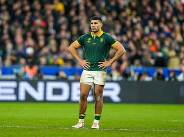 Damian De Allende lors de la Coupe du monde de rugby, en octobre 2023.