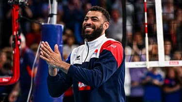 Le sourire communicatif de la star des Bleus du volley, Earvin Ngapeth, le 18 mai 2024.