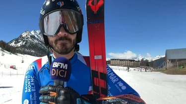 Le skieur Cyprien Sarrazin au micro de BFM DICI.