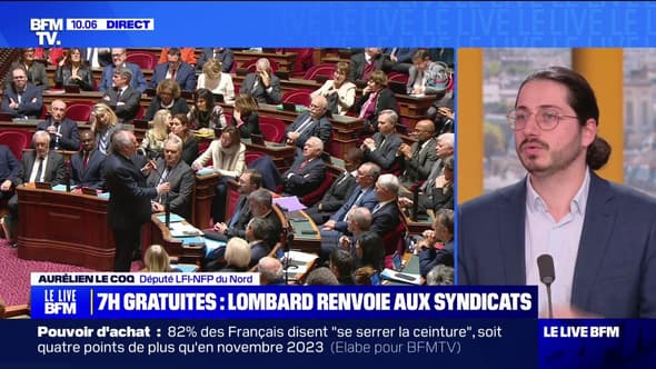 Travailler 7 heures de plus gratuitement: "La Macronie est à deux doigts de nous réinventer l'esclavage", déclare Aurélien Le Coq (LFI)