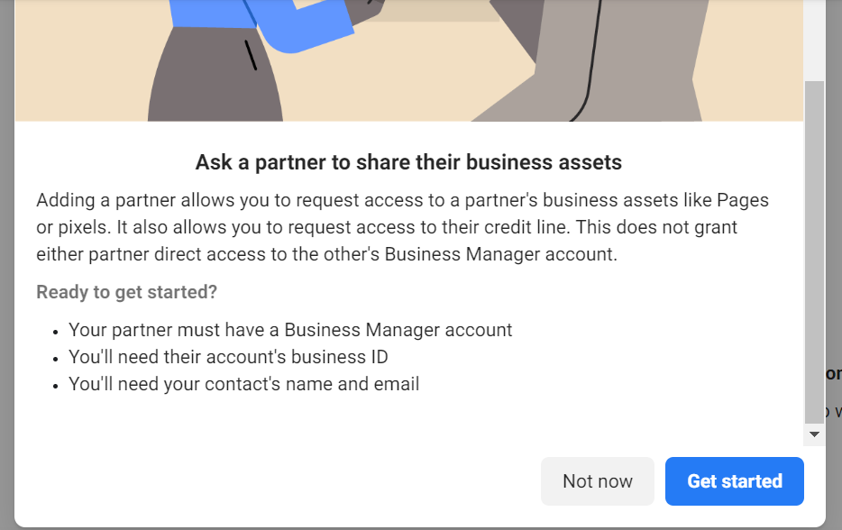 Requesting assets from partners in Meta Business Suite