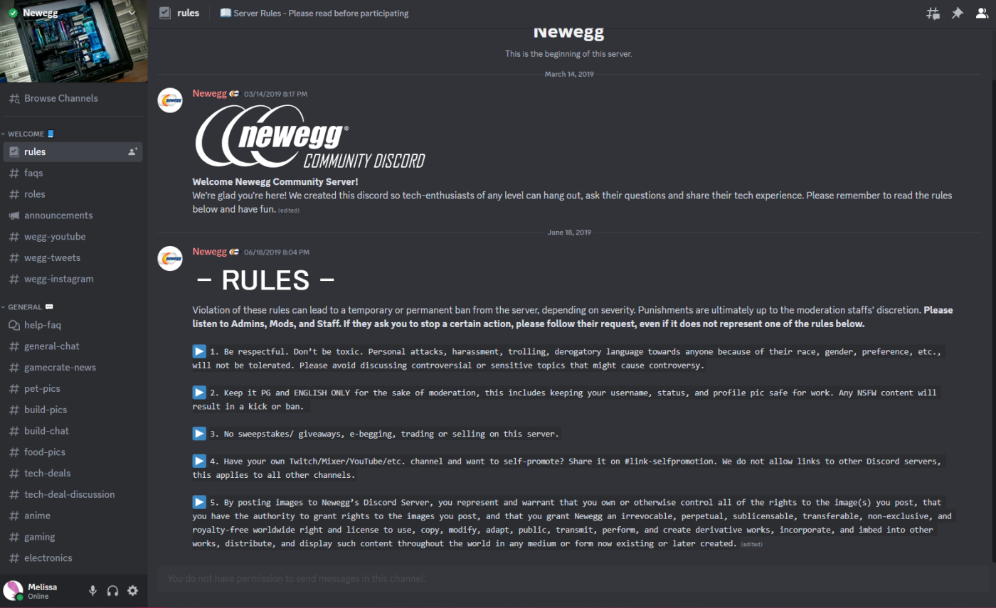 Newegg Discord community
