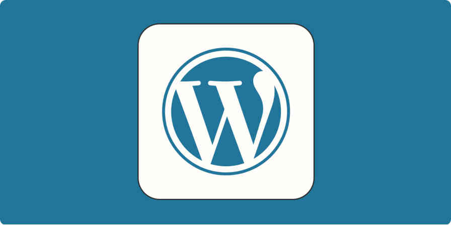 A hero image for WordPress app tips with the WordPress logo on a blue background