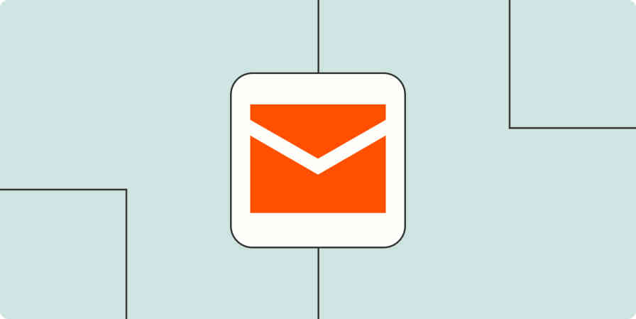 Hero image of an envelope on a light blue background to illustrate emails