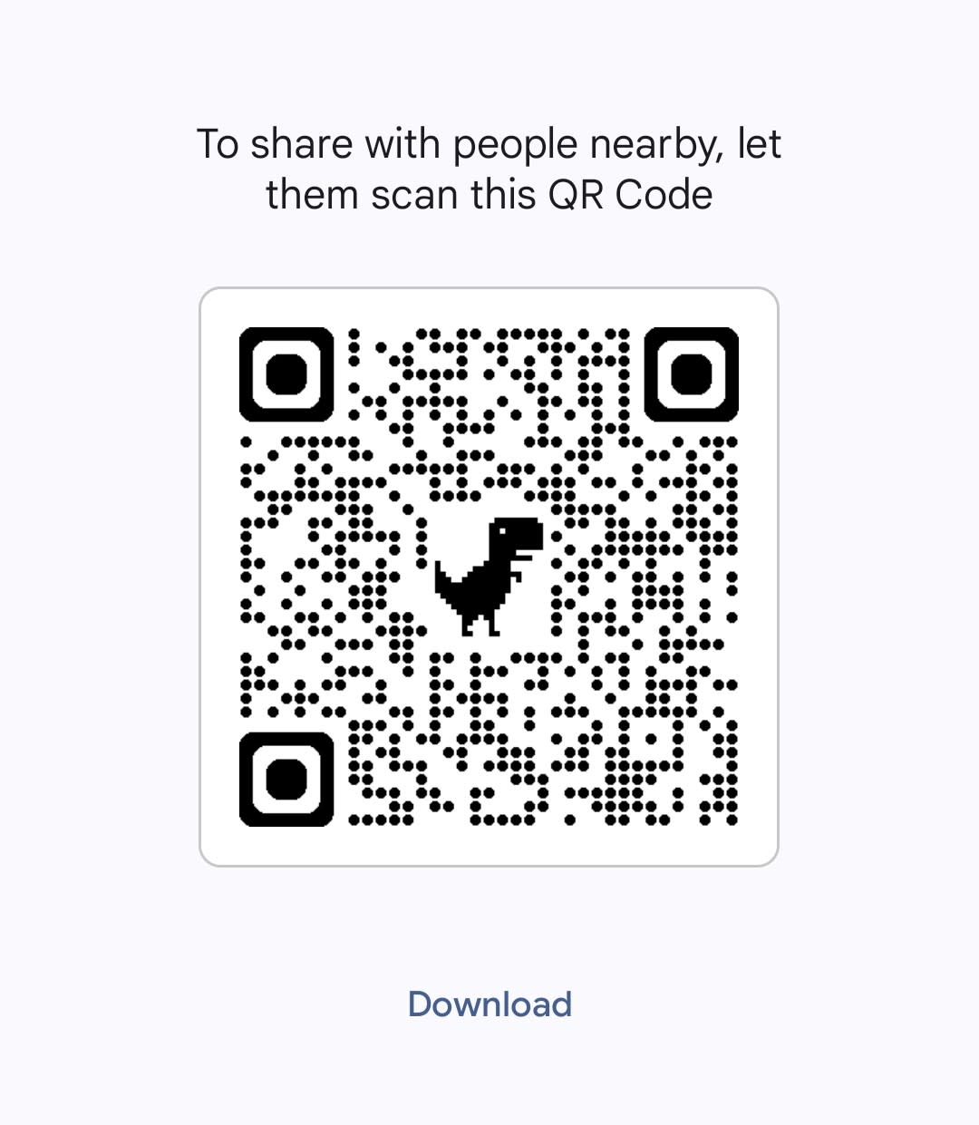 Screenshot showing where you click to create a QR code on mobile using Chrome on android