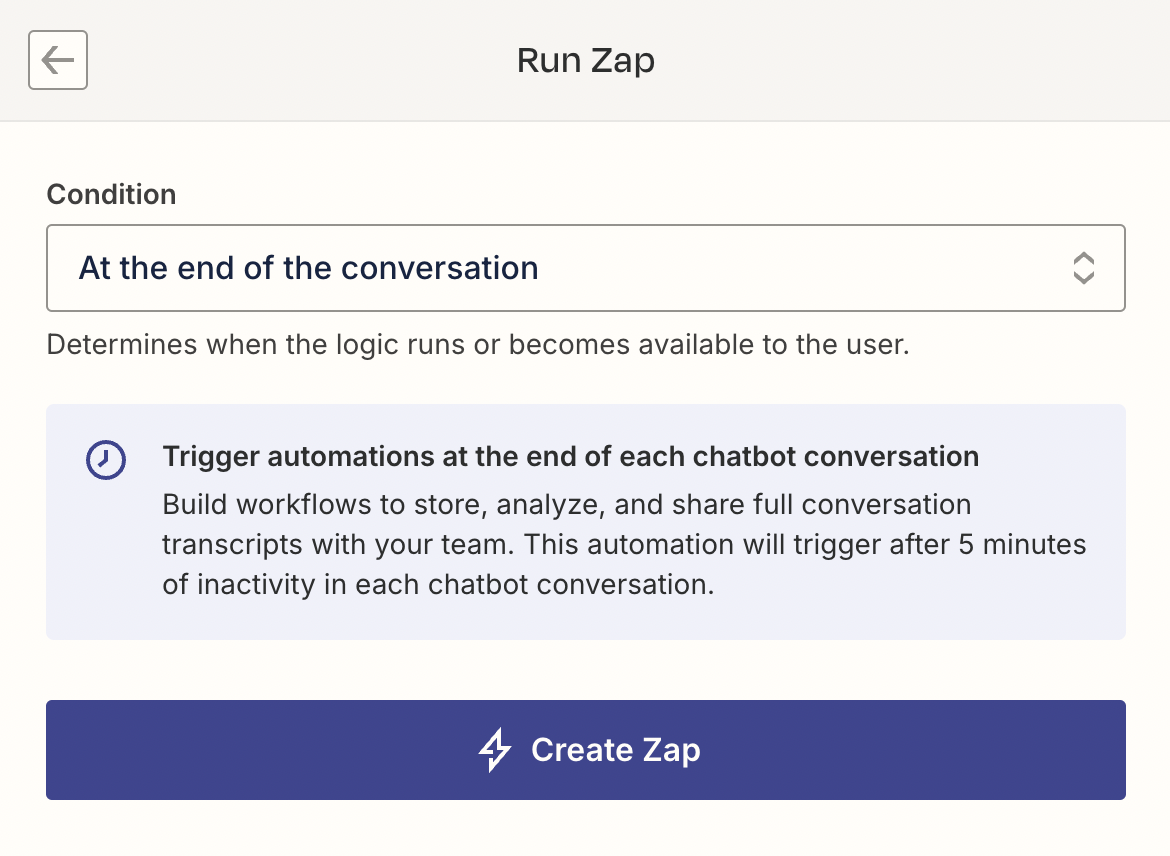 Screenshot of at the end of chatbot conversations