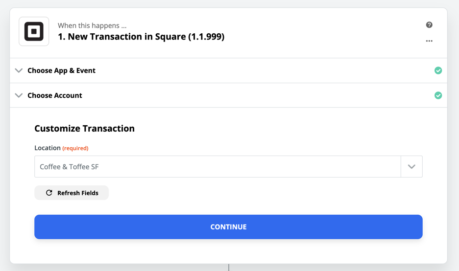 Choose your location in Square