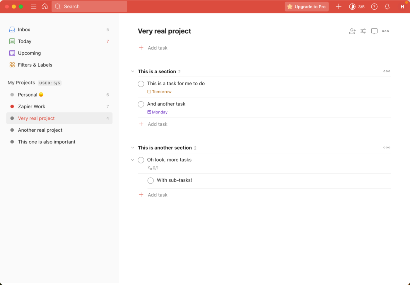Todoist, our pick for the best to-do list app for balancing power and simplicity