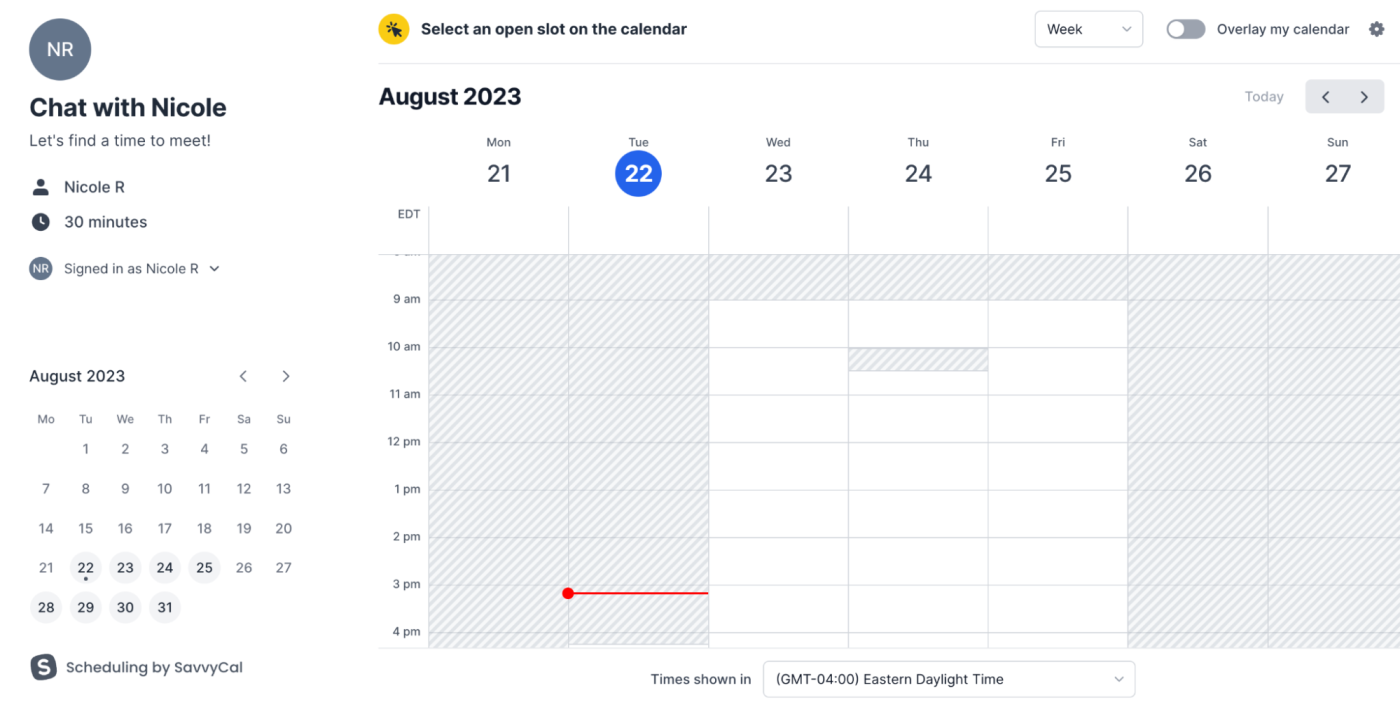 SavvyCal, our pick for the best meeting scheduler for mixing polling with a standard scheduling tool