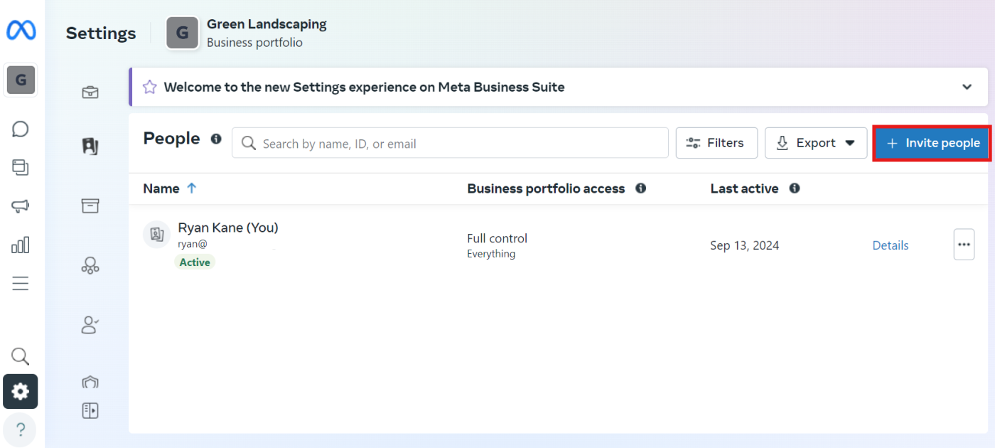 Inviting people to collaborate on a Meta Business Portfolio