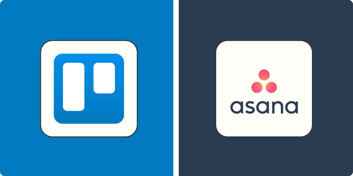 Hero image for app comparisons with the logos of Trello and Asana