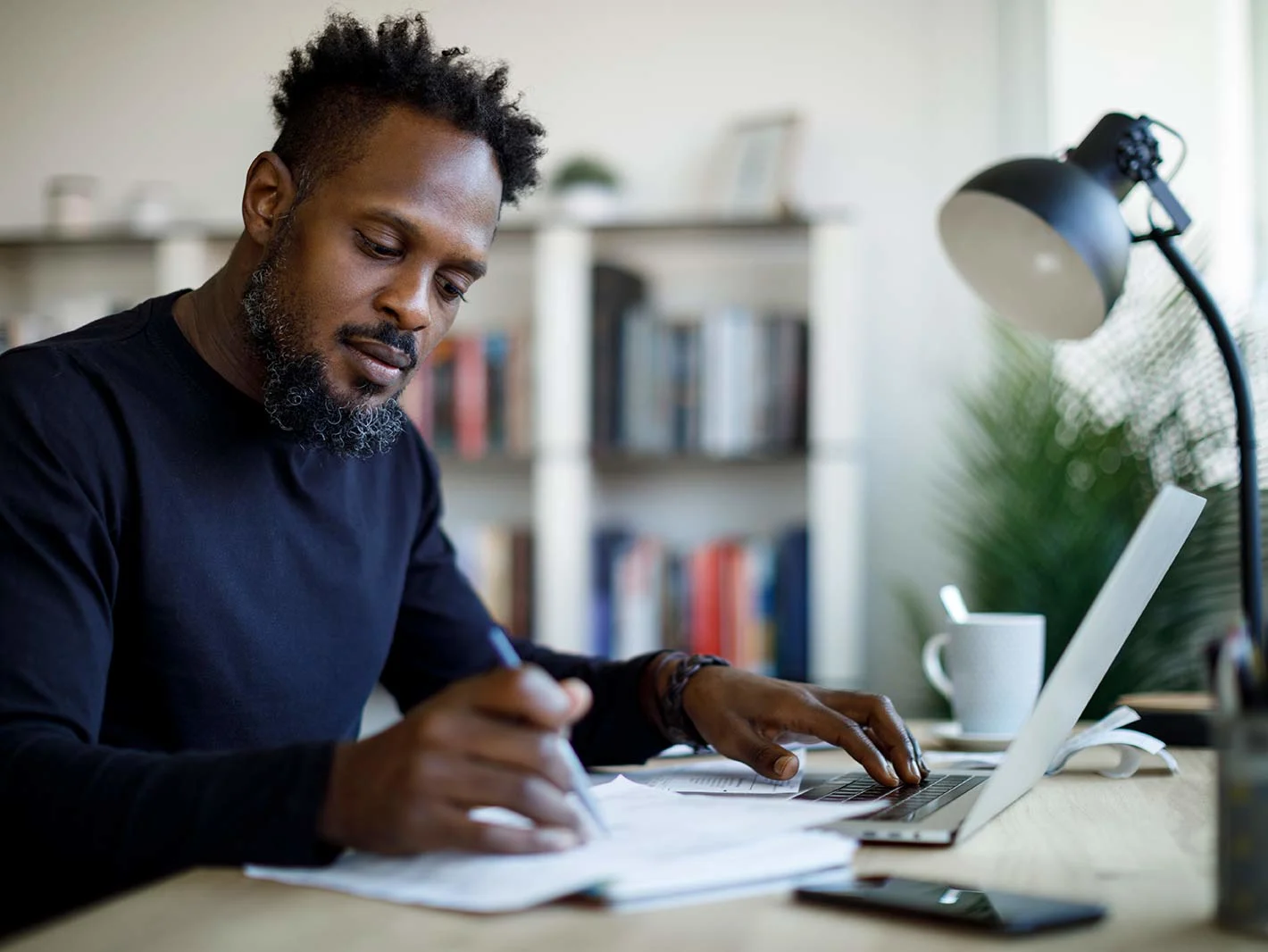 Man taking notes