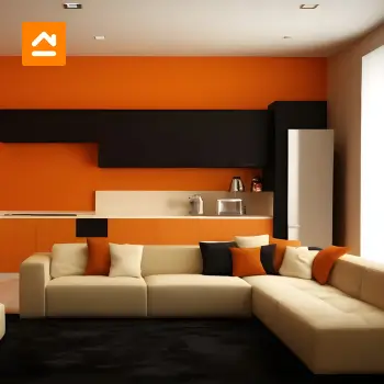 sala-color-naranja-quemado-y-crema