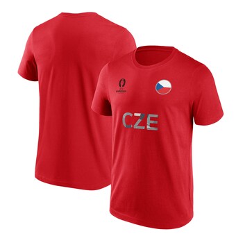 UEFA Euro 2024 Czech Republic Nation Flag Graphic T-Shirt - Red - Unisex