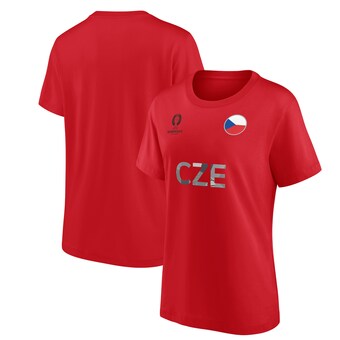 Camiseta con gráfico de la bandera de la nación checa de la UEFA Euro 2024 - Rojo - Mujer