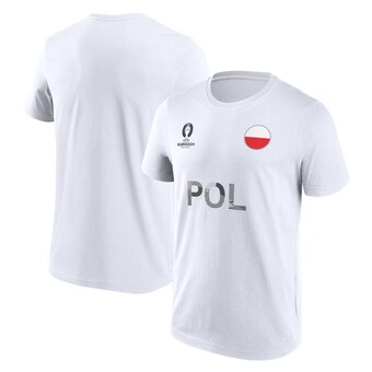 Camiseta gráfica Polonia Bandera de la nación del UEFA Euro 2024 - Blanco - Hombre