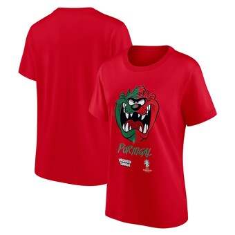 T-Shirt UEFA Portugal Looney Tunes Taz Graphique - Rouge - Femme