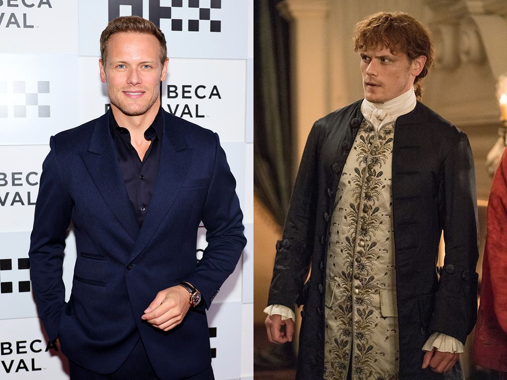 Sam Heughan in costume and out