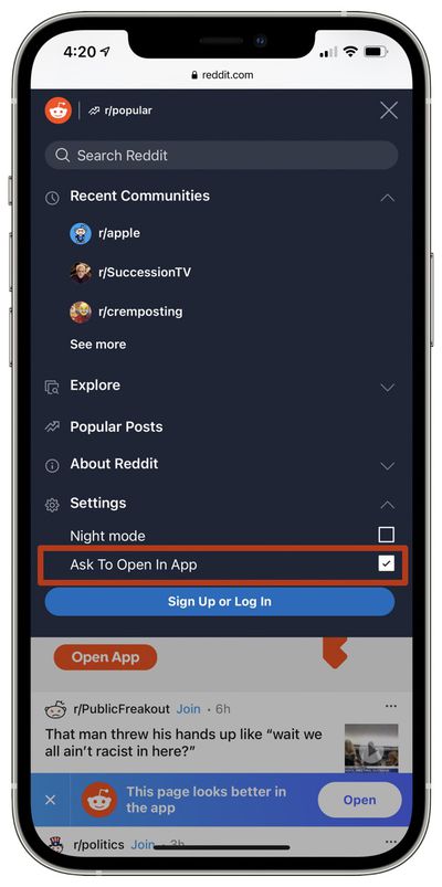 reddit open in app 3