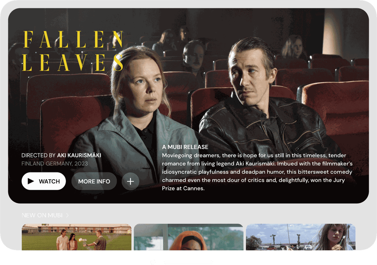 MUBI app on Apple Vision Pro