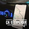 Un téléphone affiche le plan d'un trajet Uber.