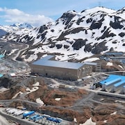 Vue aérienne de la mine Brucejack en Colombie-Britannique.