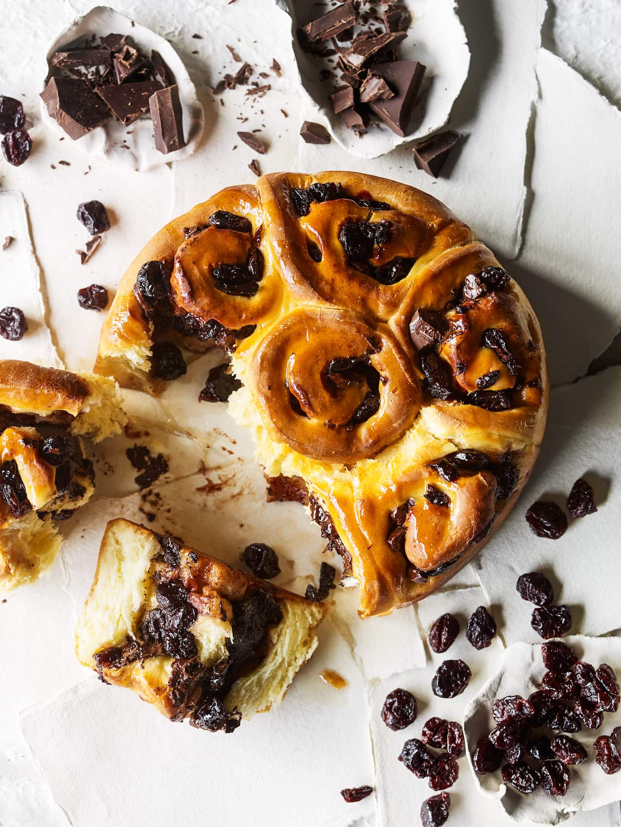 Cherry and chocolate babka