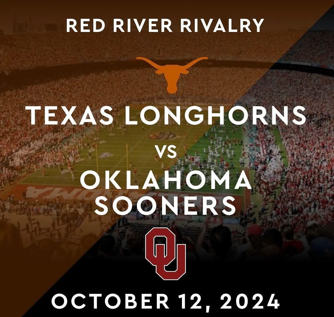 🏈 SAT 10/12 🏈 Watch the 120th #RedRiverRivalry on the big screens at @kickbacksbackyarddenison THIS SATURDAY 10/12 at 2:30P! 🍻 @texaslonghorns vs @ou_athletics&hellip; who&rsquo;s gonna win??? 🏆 We have #HAPPYHOUR open-7p w/ 25% OFF #drinks and 5