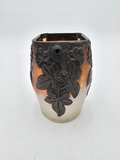 Vase Art Nouveau Pate De Verre Tevan Margit