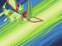 Roselia sobre Flygon.