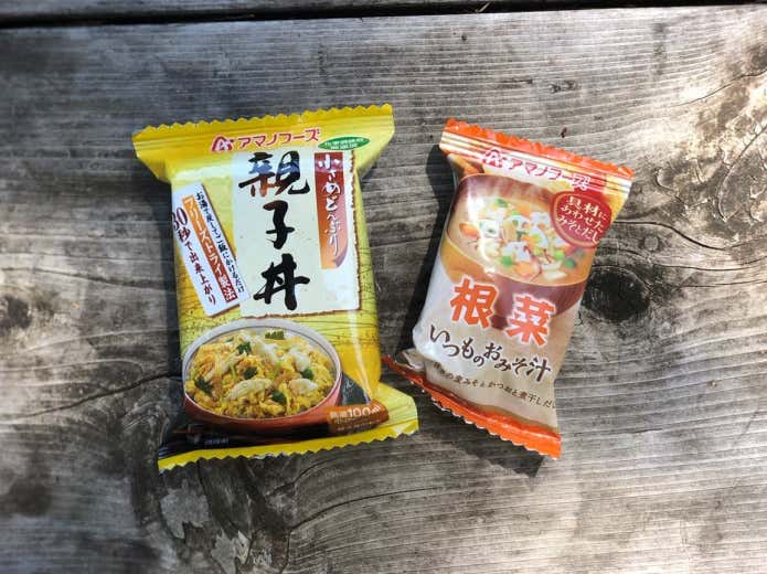 アマノフーズ　フリーズドライ　親子丼　みそ汁