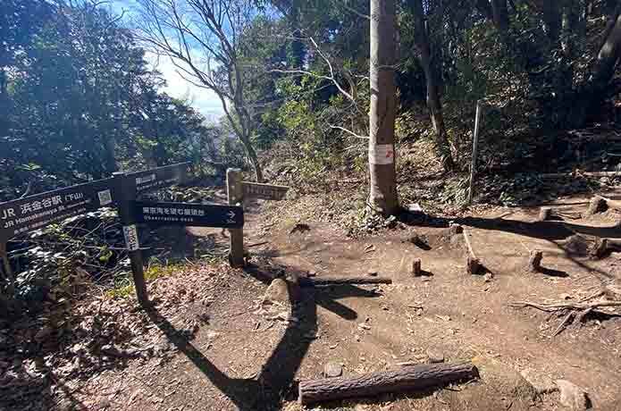 鋸山の山頂と東京湾展望台の分岐