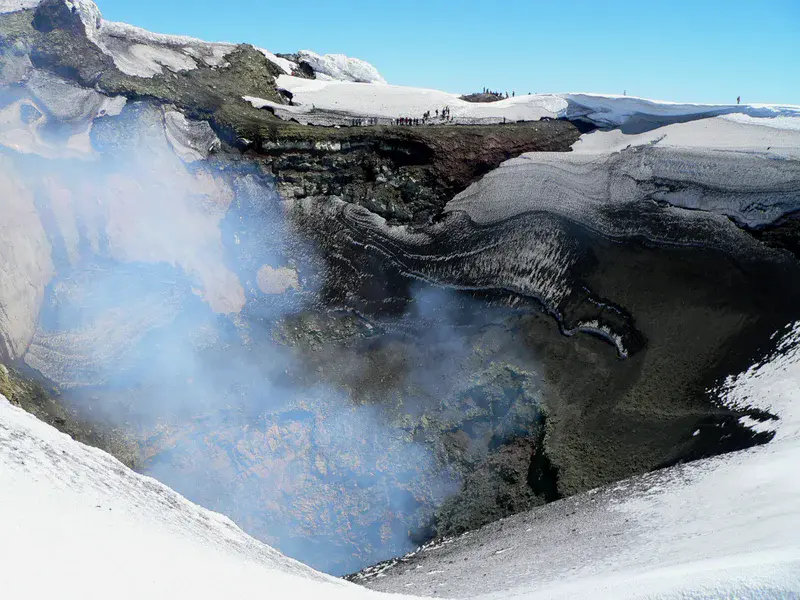 IAVCEI fieldtrip participants at Villarrica crater rim