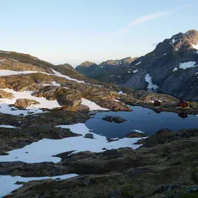 Calmness of the midnight sun before an avalanche