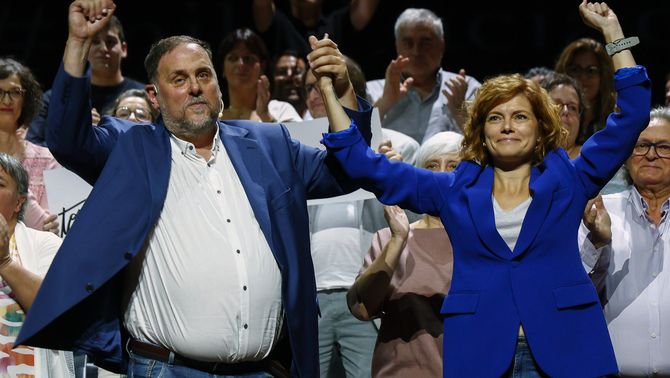  Oriol Junqueras i la seva aposta com a secretària general del partit, Elisenda Alamany (EFE/Quique García) 