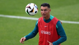 Cristiano Ronaldo, en un entrenament amb Portugal