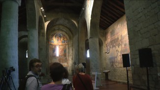 Imatge de:Es restaura un fragment de pintura rural romànica de Santa Maria de Taüll