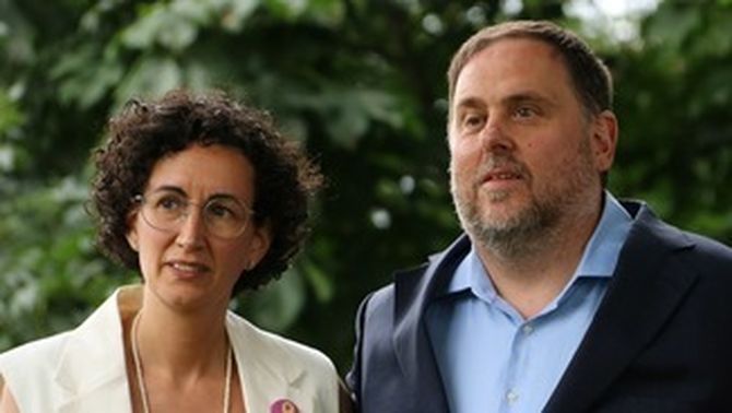  Oriol Junqueras i Marta Rovira, en pla curt, en una imatge d'arxiu 