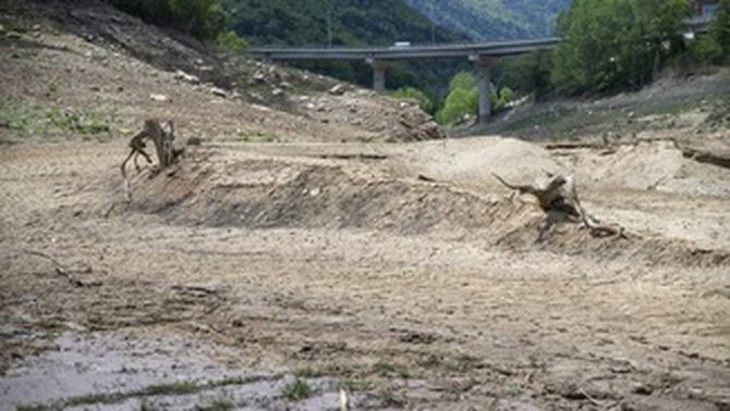 El pantà de la Baells, en una imatge de l'abril