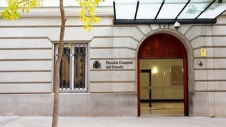 Imatge de l&#039;entrada a la seu de la Fiscalia, a Madrid