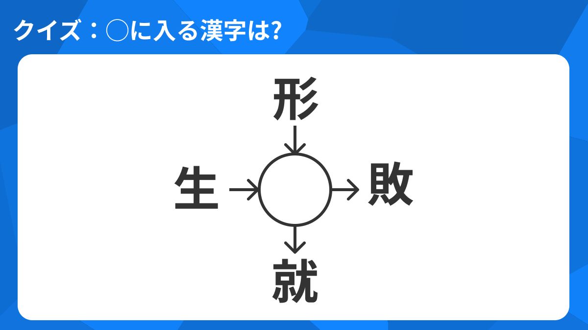 ◯に入る漢字はなんでしょう？４つのそれぞれの漢字と組み合わせると熟語になるよ。わかった人は答えを見てみてね。