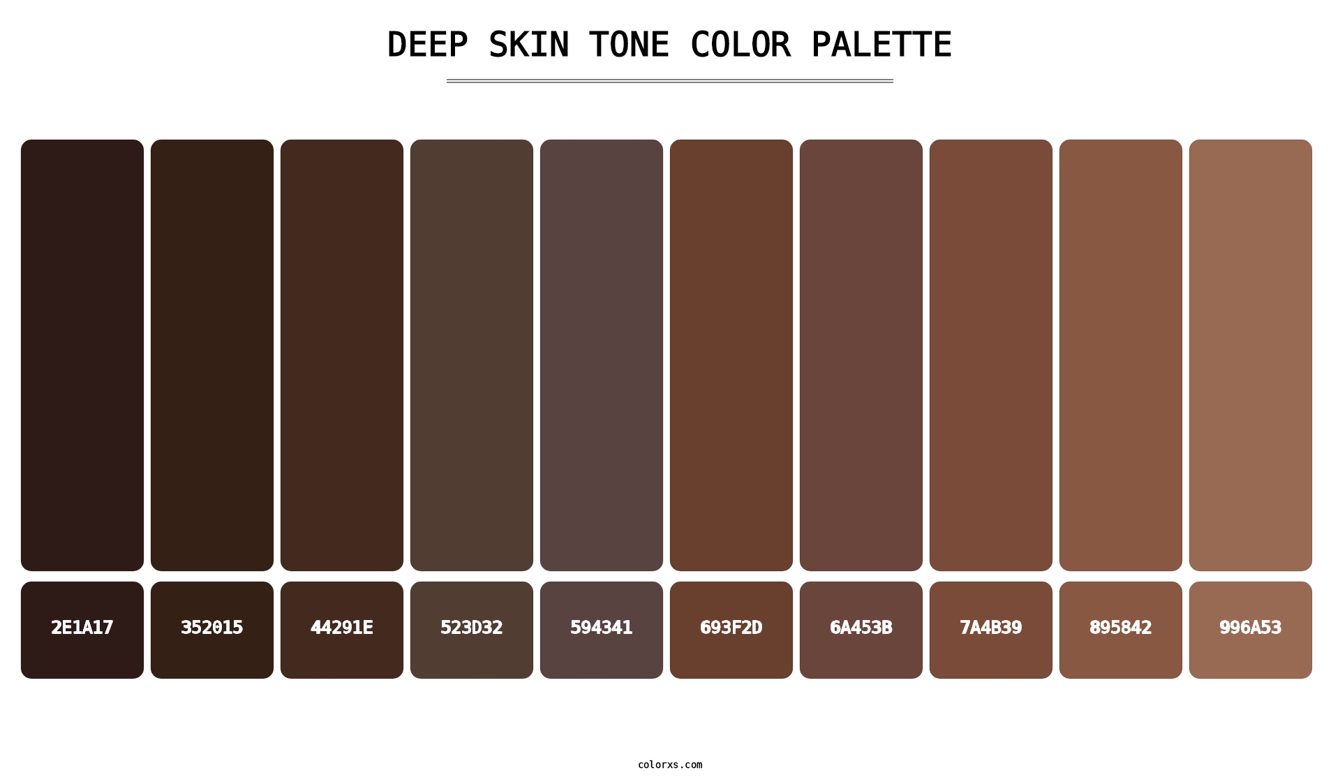 Deep skin tone color palette