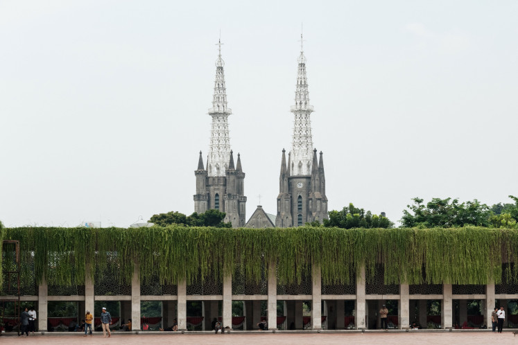 The Jakarta Cathedral is seen on Aug. 30, 2024, from the Istiqlal Mosque, which will host Pope Francis during his upcoming visit in Jakarta.