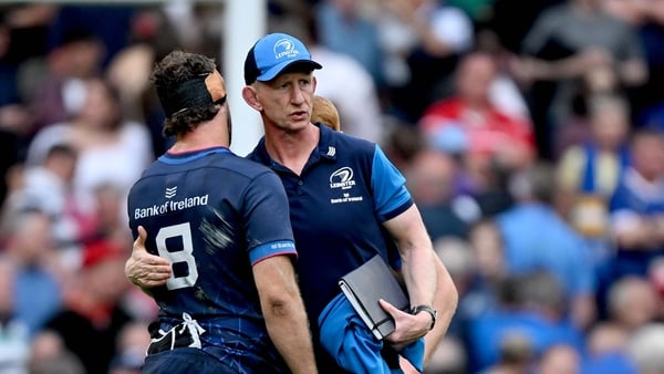 Leo Cullen commiserates with Caelan Doris after last weekend's Champions Cup final defeat