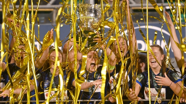 Laurie Ryan of Athlone Town lifts the FAI Cup last November