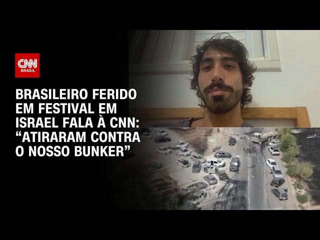 Brasileiro ferido em festival em Israel fala à CNN: "Atiraram contra o nosso bunker" | LIVE CNN