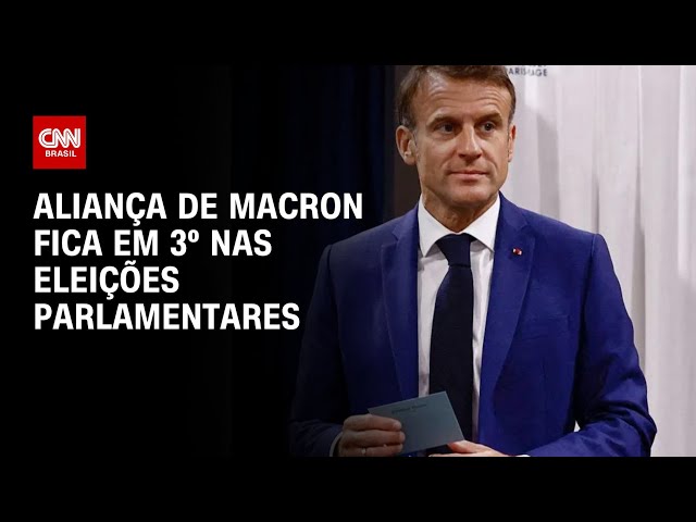 Aliança de Macron fica em 3º nas eleições parlamentares | CNN NOVO DIA